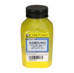 Тонер Samsung CLP-300, 45 гр., Content, желтый